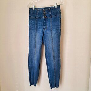 Wax Jean Juniors Skinny Jeans High Rise Snatched Waist Medium Blue Size 13